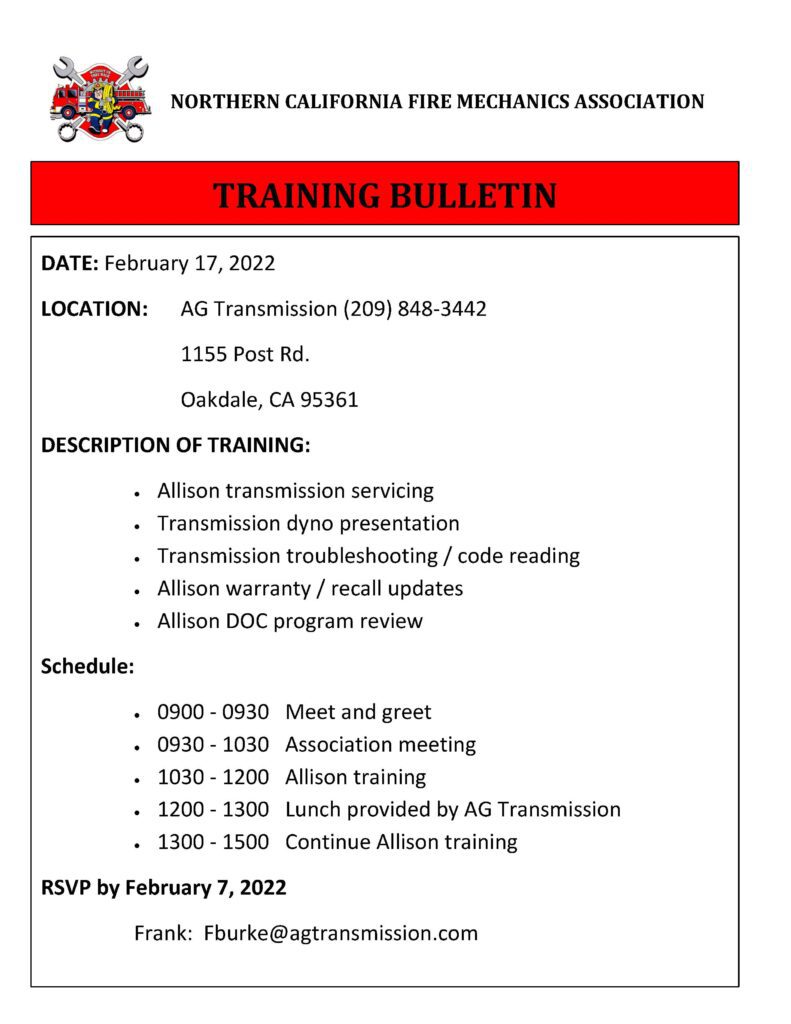 February 2022 NCFMA Training Bulletin