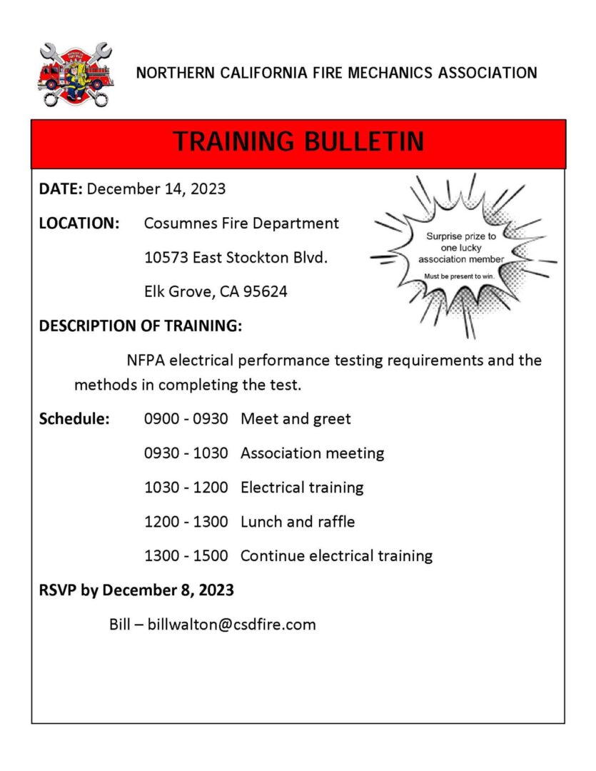 December 2023 NCFMA Training Bulletin